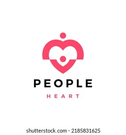 love heart people family human care logo vector icon illustration
