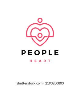 love heart people family human care logo vector icon illustration
