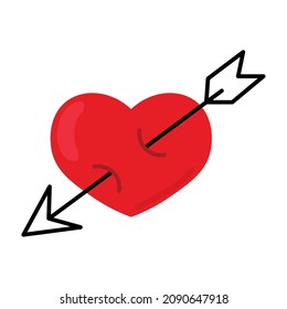 love heart pierced arrow icon