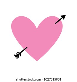 love heart pierced arrow valentine day romantic