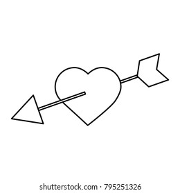 love heart pierced arrow valentine day romantic