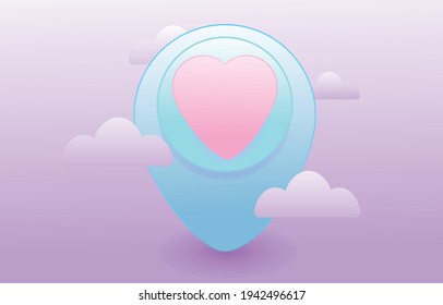 Love heart pins wallpaper background