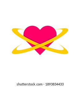 Love Heart Planet Illustration Clip Art Shape Vector Template