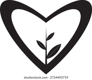 Gráfico De Vetor De Folha De Árvore De Plat Do Coração Do Amor Para Ilustração De Decoração De Casa Romântica E Modelo De Design De Jardim Dos Namorados.