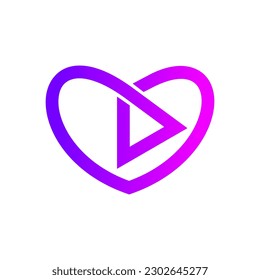 plantilla de logotipo del botón de juego corazón