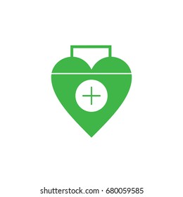 love heart with plus symbol vector