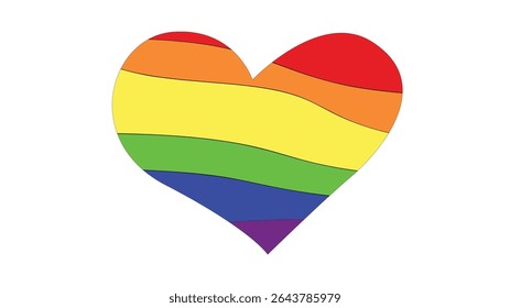love heart with pride color illustration  design.eps