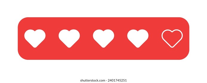 Love heart rating. Red hearts icon. Basic design elements. Simple vector illustration