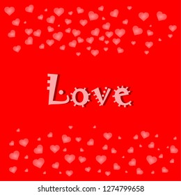 Love heart red background.