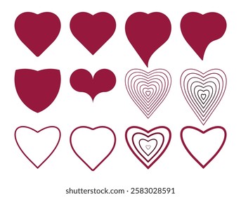 I love heart red. Red love heart happy Valentine's day set halves make one.