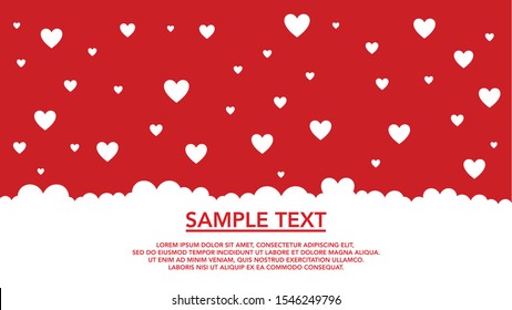 love heart red valentine romance background vector template