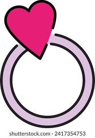 Love heart ring icon vector
