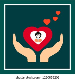 LOVE HEART AND ROMANCE VECTOR ICON
