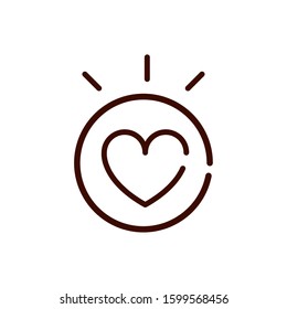 love heart romantic passion emotion related icon vector illustration thick line