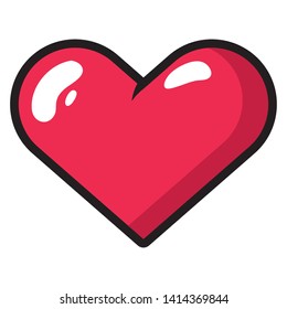 love heart romantic passion on white background vector illustration