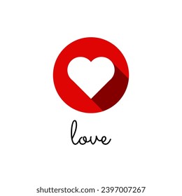 Love heart romantic shape icon label design vector