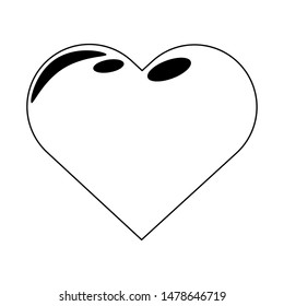 love heart romantic valentine isolated cartoon vector illustration graphic design