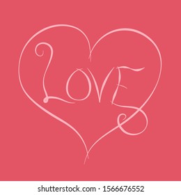 Love and heart - romatic feeling and emotion between lover, partner and significant other in love relationship. Vector illustration.