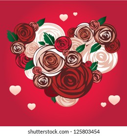 Love heart with roses