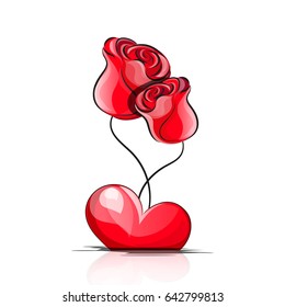 Love heart roses