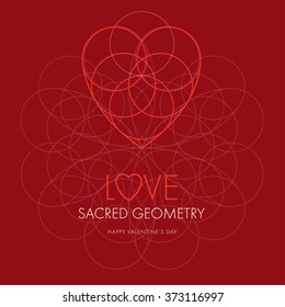 Love. Heart. Sacred Geometry. Greeting card. Valentines Day. Vector eps10.