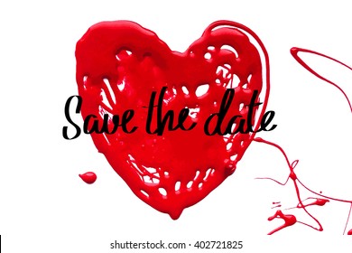 Love heart. Save the date. Vector illustration. 