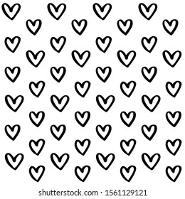 Love Heart Seamless Pattern. Heart background in hand drawn. Vector. 