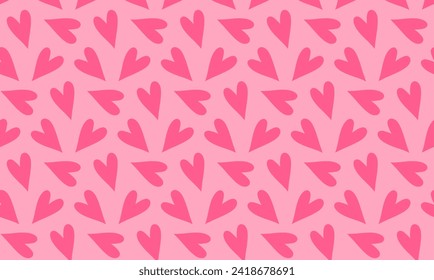 El corazón del amor es un fondo de patrón impecable. Corta impresión romántica de fondo de corazones rojos y rosados. Fondo de contenedor vectorial imprimible para el Día de San Valentín.