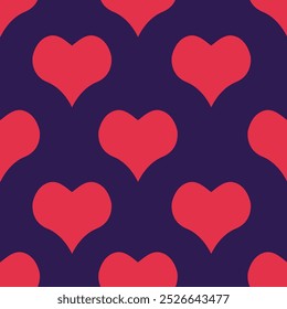 Love heart seamless pattern background illustration. Modern minimalist cute romantic red hearts background for valentine's day holiday backdrop texture, romantic wedding design, mother's day.