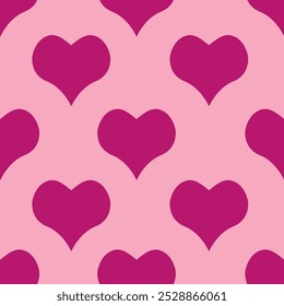 Ilustración de fondo de patrón transparente de corazón de amor. Moderno minimalista lindo fondo de corazones rojos románticos para la textura de fondo de vacaciones de San Valentín, diseño de boda romántica, día de la madre.