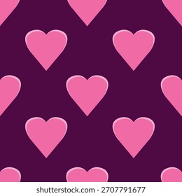 Love heart seamless pattern background illustration. Modern minimalist cute romantic red hearts background for valentine's day holiday backdrop texture, romantic wedding design, mother's day.