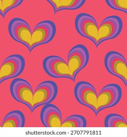 Amor coração sem emenda padrão ilustração de fundo. Moderno minimalista bonito romântico fundo de corações vermelhos para o dia dos namorados textura de pano de fundo de férias, design de casamento romântico, dia da mãe.