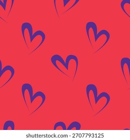 Liebe Herz nahtlose Muster Hintergrund Illustration. Moderne minimalistische niedliche romantische rote Herzen Hintergrund für Valentinstag Urlaub Kulisse Textur, romantische Hochzeit Design, Muttertag.