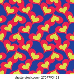 Love heart seamless pattern background illustration. Modern minimalist cute romantic red hearts background for valentine's day holiday backdrop texture, romantic wedding design, mother's day.