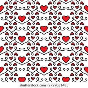 Amor corazón sin patrón de fondo. Vector.