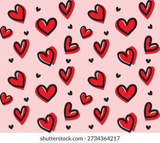 Amor coração sem emenda padrão de fundo. vetor.