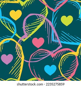 Love heart seamless pattern. Decorative symbol for valentine's day, wedding and engagement. Vector design for wrapping paper, digital, wallpaper, fabric print, textile, poster, banner, greeting card