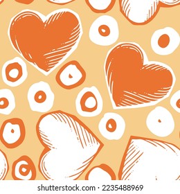 Love heart seamless pattern. Decorative symbol for valentine's day, wedding and engagement. Vector design for wrapping paper, digital, wallpaper, fabric print, textile, poster, banner, greeting card