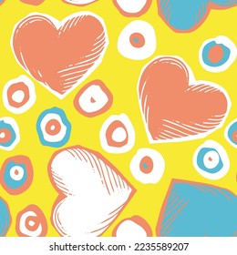 Patrón sin fisuras del corazón del amor. Símbolo decorativo para el día de San Valentín, boda y compromiso. Diseño de vectores para papel de envoltura, digital, papel de pared, impresión de tela, textil, afiche, banner, tarjeta de saludo