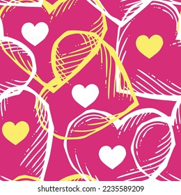 Love heart seamless pattern. Decorative symbol for valentine's day, wedding and engagement. Vector design for wrapping paper, digital, wallpaper, fabric print, textile, poster, banner, greeting card