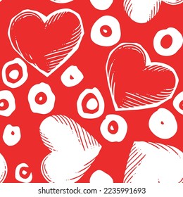 Liebe Herz nahtlos Muster. Dekoratives Symbol für Valentinstag, Hochzeit und Verlobung. Vektordesign für Verpackungspapier, Digital, Tapete, Stoffdruck, Textil, Poster, Banner, Grußkarte