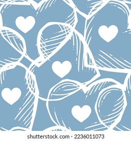 Love heart seamless pattern. Decorative symbol for valentine's day, wedding and engagement. Vector design for wrapping paper, digital, wallpaper, fabric print, textile, poster, banner, greeting card