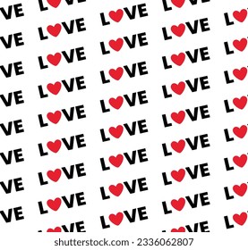 Love heart seamless pattern design vector background. Seamless pattern on Valentine's day. The seamless texture with heart.
