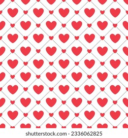 Love heart seamless pattern design vector background. Seamless pattern on Valentine's day. The seamless texture with heart.