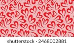 Love heart seamless pattern illustration. Cute romantic hearts background print. Valentine