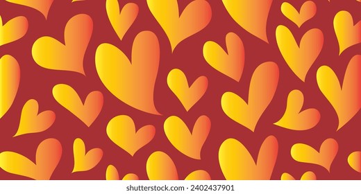 Love heart seamless pattern illustration. Cute romantic hearts background print. Valentine's day holiday backdrop texture, romantic wedding design.