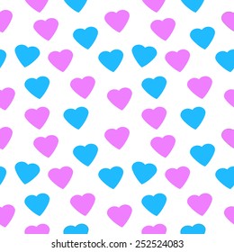 Love heart seamless pattern on white background.
