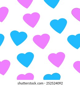 Love heart seamless pattern on white background.