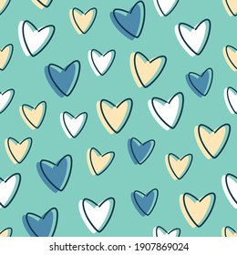 Love Heart Seamless Pattern Valentines Day Background Colorful