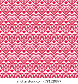Love heart seamless pattern, Valentine's day background, vector